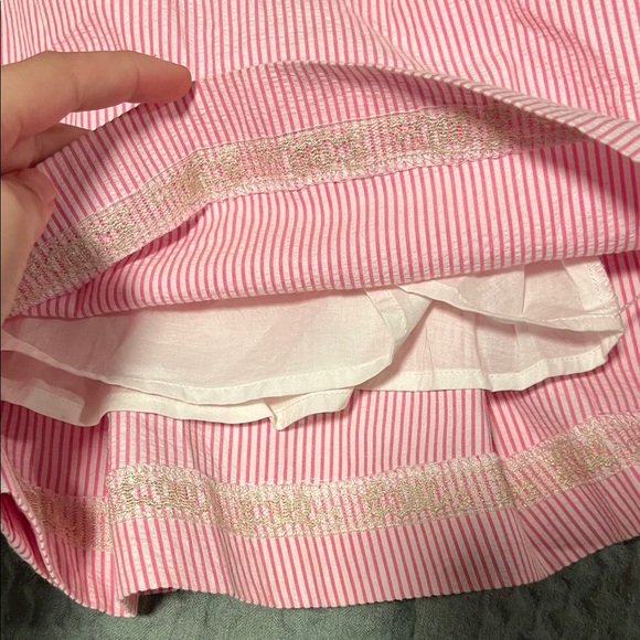 Lilly Pulitzer Richelle Pink and White Striped Seersucker Strapless Dress Size 8 - Picture 6 of 7